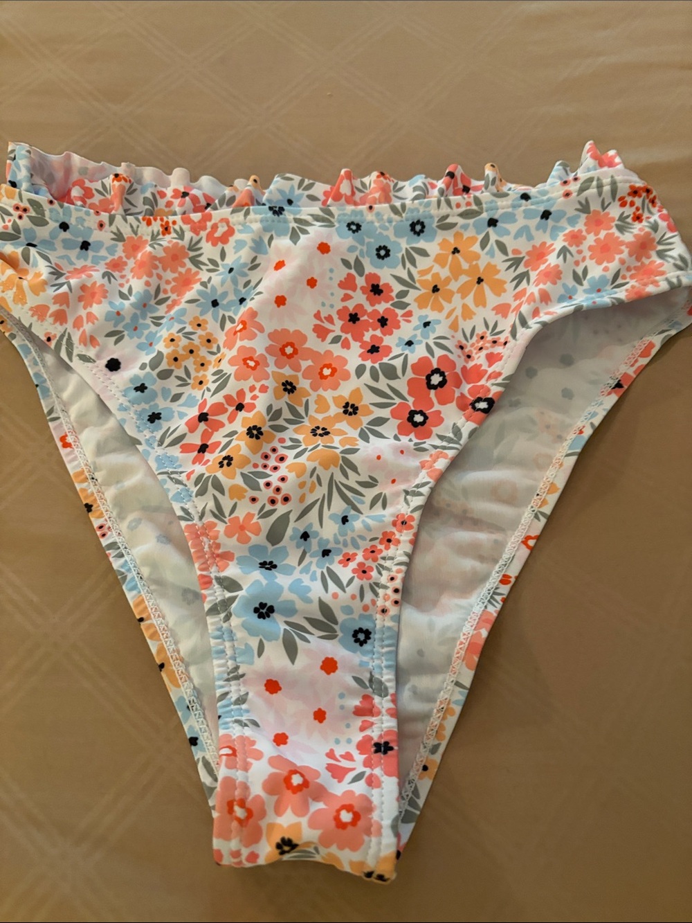 Floral Ruffle Bikini Bottoms - Pastel Multi